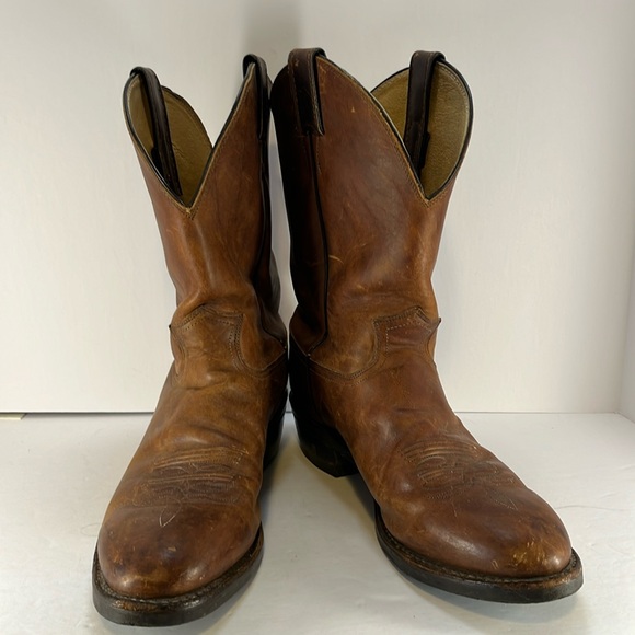 Justin 3405 Brown Leather Distressed Cowboy Western Work Boots - Men’s Size 11D